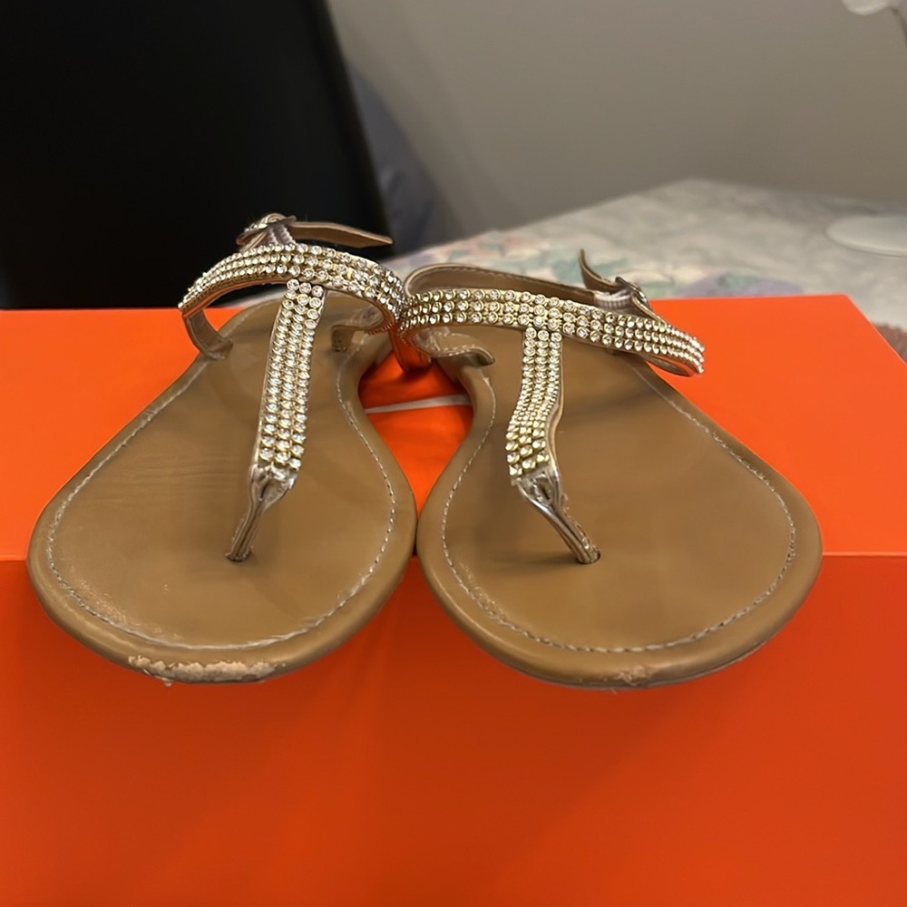 Candies Gold Rhinestone Sandals - Picture 2 of 3